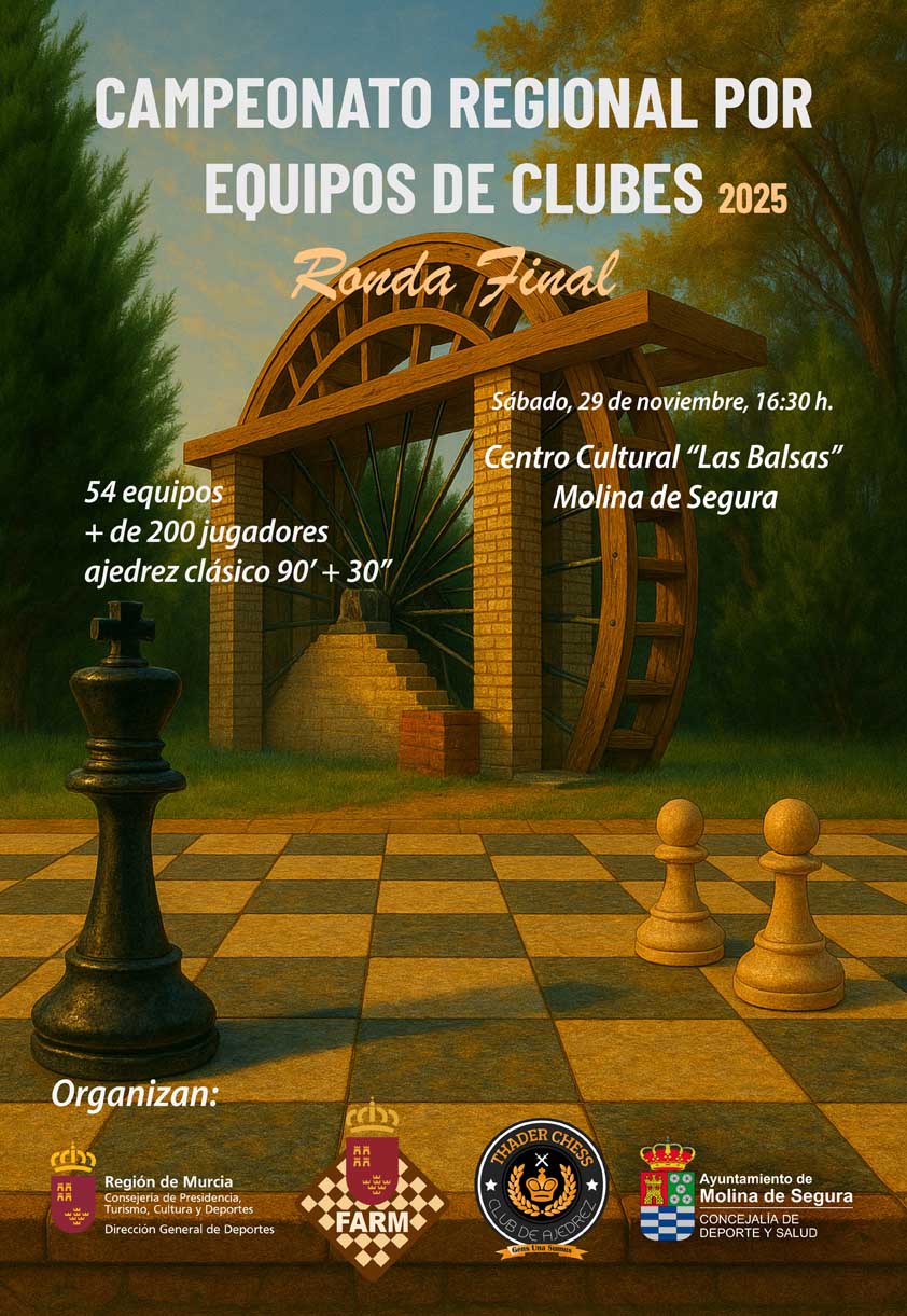 Cartel oficial de la Ronda Final del Campeonato Regional por Equipos de Clubes Región de Murcia 2025